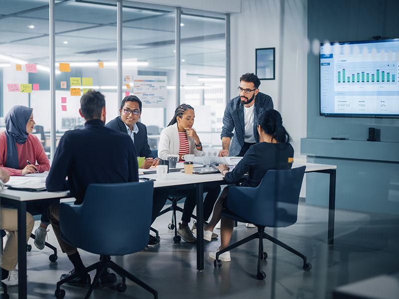 Business meeting in a conference room