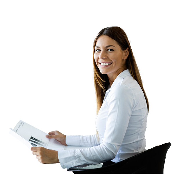 Businesswoman smiling to the camera