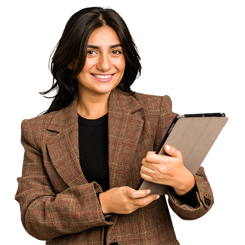 Business lady holding an ipad
