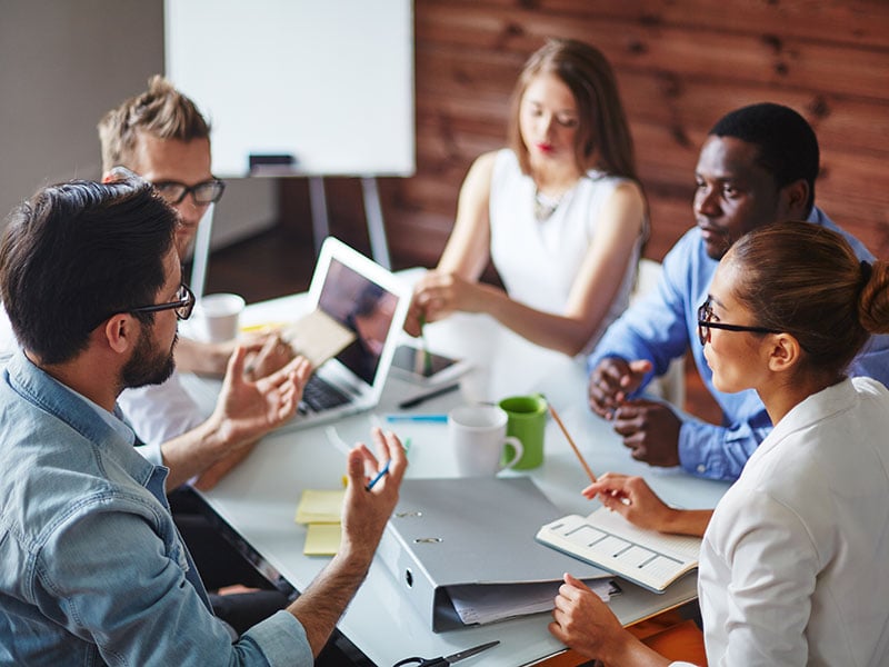 Team meeting in an office