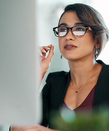 contact center employee wearing a headset