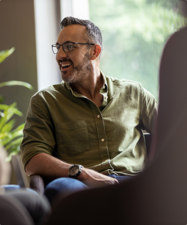 a customer in a meeting