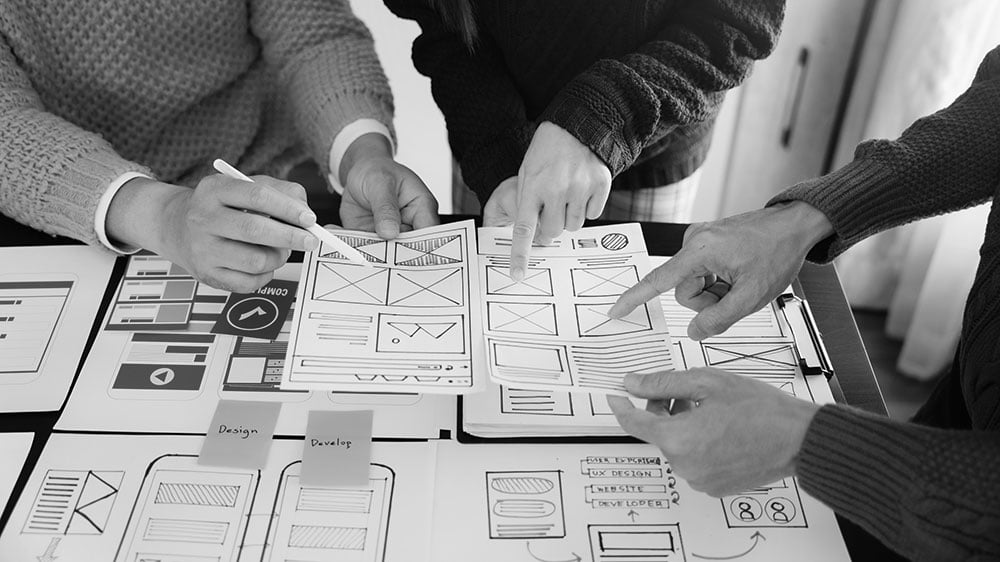 Team working on website design and development.