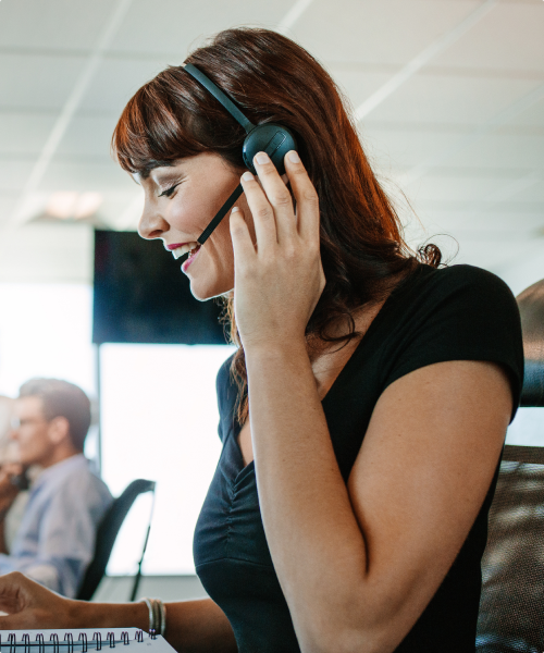 Contact Service Employee with headset