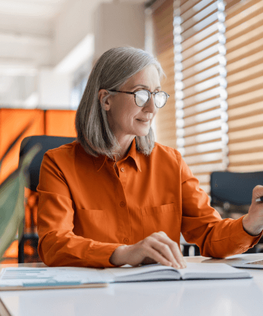 woman working at desk